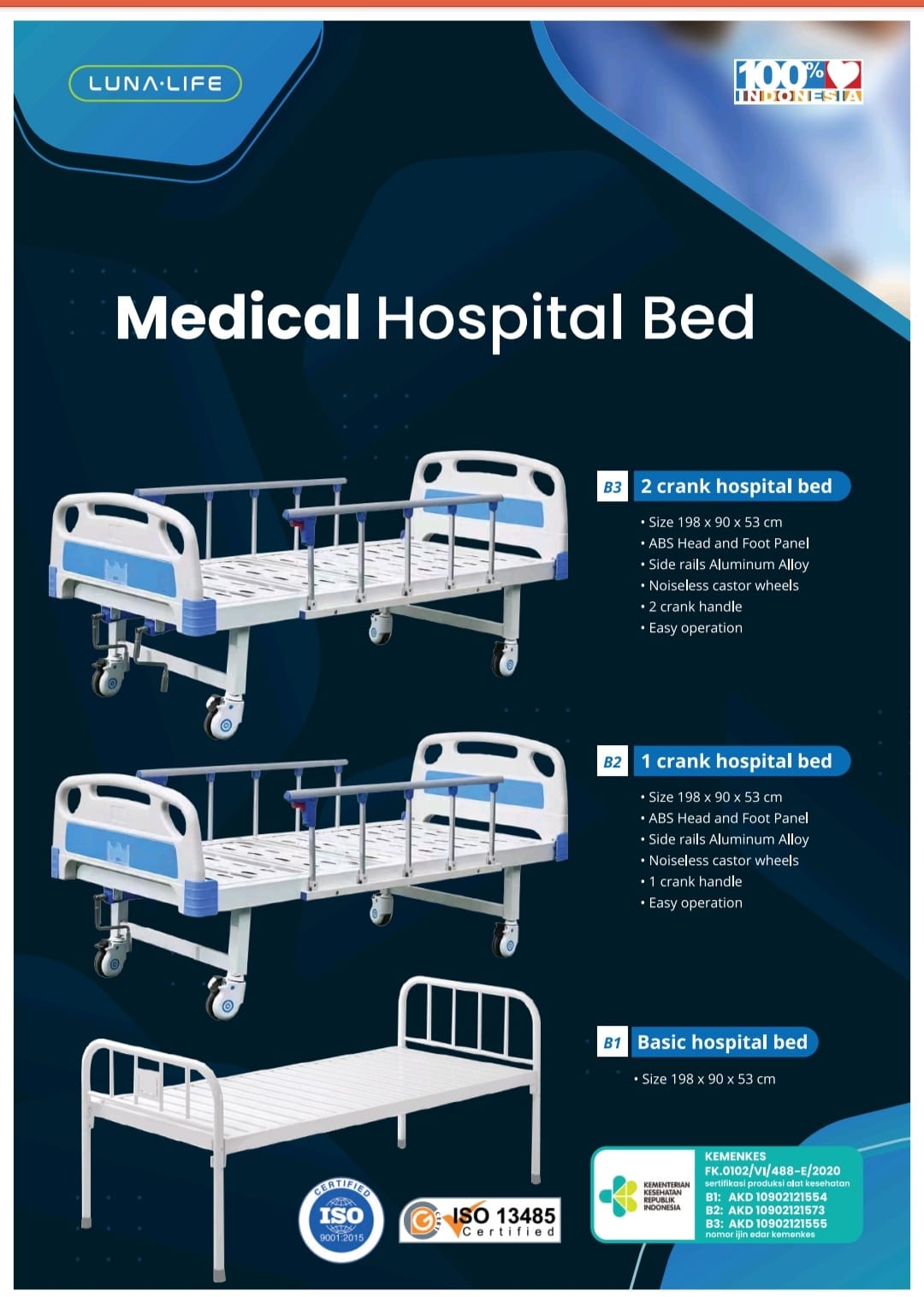 TEMPAT TIDUR PASIEN 1CRANK 2CRANK 3CRANK